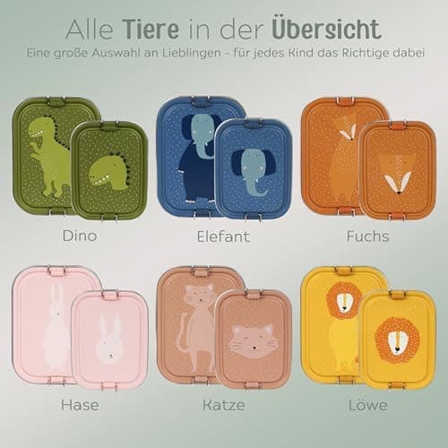 Wunderwunsch TRIXIE Edelstahl Lunchbox für Kinder, individuell mit deinem Namen persönliche Fuchslunchbox, perfekt zur E