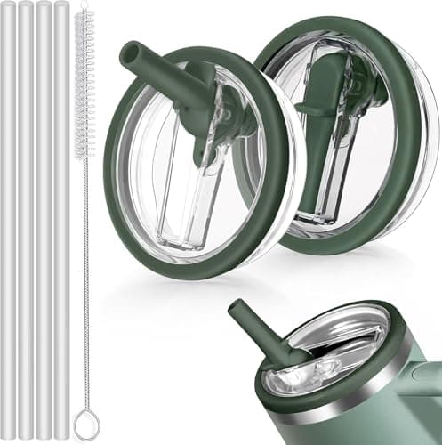 Sunshine Smile - Auslaufsicherer Ersatzdeckel für Stanley Cup Becher 40oz + 4 Trinkhalme + Strohhalm Bürste | Für Zubeah