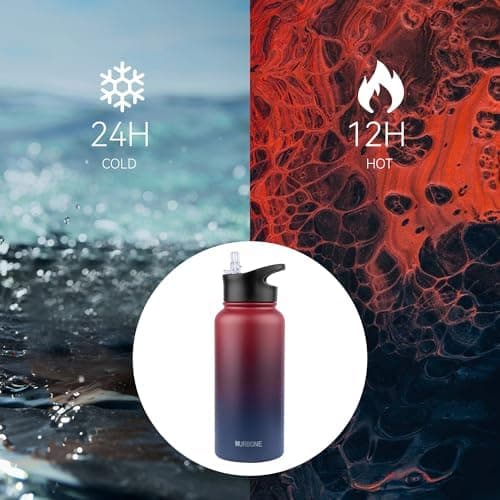 Edelstahl Trinkflasche 1.2L BPAfrei-Thermoskanne-Vakuum Doppelwandisolierung für Sport Campings-Reise-Kohlensäure Geeign