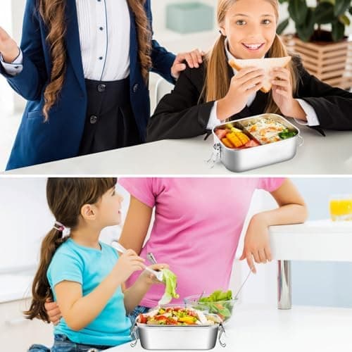 Kinder Brotdose WuGU 5-Fach Auslauf Sicher 1300 ml Grüne Lunchbox für Schule und Ausflüge