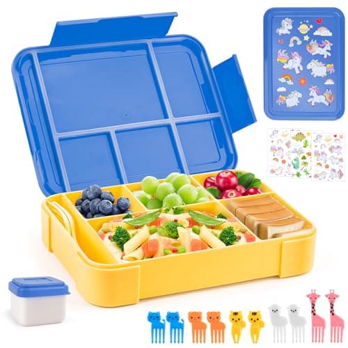 Kinder Brotdose WuGU 5-Fach Auslauf Sicher 1300 ml Grüne Lunchbox für Schule und Ausflüge