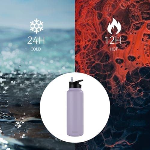 Edelstahl Trinkflasche 1.2L BPAfrei-Thermoskanne-Vakuum Doppelwandisolierung für Sport Campings-Reise-Kohlensäure Geeign