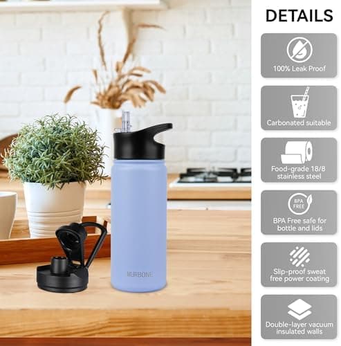 Edelstahl Trinkflasche 1.2L BPAfrei-Thermoskanne-Vakuum Doppelwandisolierung für Sport Campings-Reise-Kohlensäure Geeign