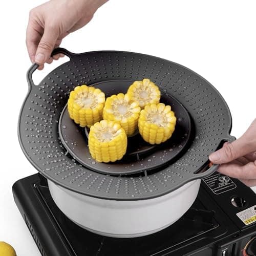 Überkochschutz & Spritzschutz aus Silikon für Universelle Topfdeckel – Kochen und Kochtiegel – BPA-frei, hitzebeständig