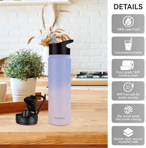Edelstahl Trinkflasche 1.2L BPAfrei-Thermoskanne-Vakuum Doppelwandisolierung für Sport Campings-Reise-Kohlensäure Geeign
