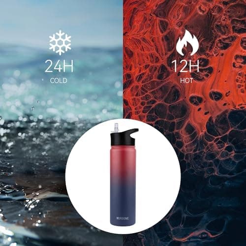 Edelstahl Trinkflasche 1.2L BPAfrei-Thermoskanne-Vakuum Doppelwandisolierung für Sport Campings-Reise-Kohlensäure Geeign