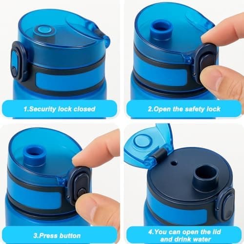 Ersatzdeckel Trinkflasche für 1000 ML Flaschen, Auslaufsicherer 1-Klick-Verschluss, Kinderfreundlich (Blau)  
Silikonstr