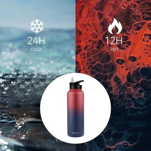 Edelstahl Trinkflasche 1.2L BPAfrei-Thermoskanne-Vakuum Doppelwandisolierung für Sport Campings-Reise-Kohlensäure Geeign