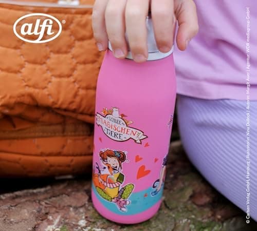 ALFI Kids ISO BOTTLE 350ml - Idas Schule der Magischen Tiere - Isoliertrinkflasche Kinder Edelstahl - hält 12 Stunden he