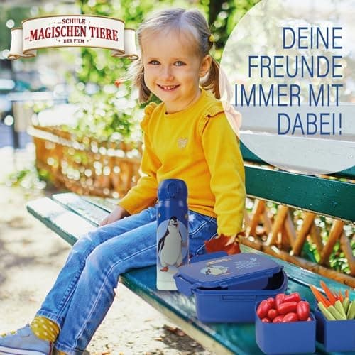 AWAVE Henrietta Snackbox Brotdose Kinder rPET Grün – Unterteilung, Auslaufsicher, Pausenbox für Schule und Picknick