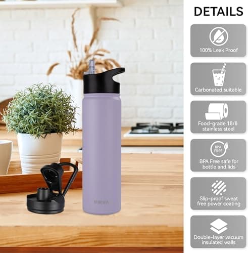 Edelstahl Trinkflasche 1.2L BPAfrei-Thermoskanne-Vakuum Doppelwandisolierung für Sport Campings-Reise-Kohlensäure Geeign
