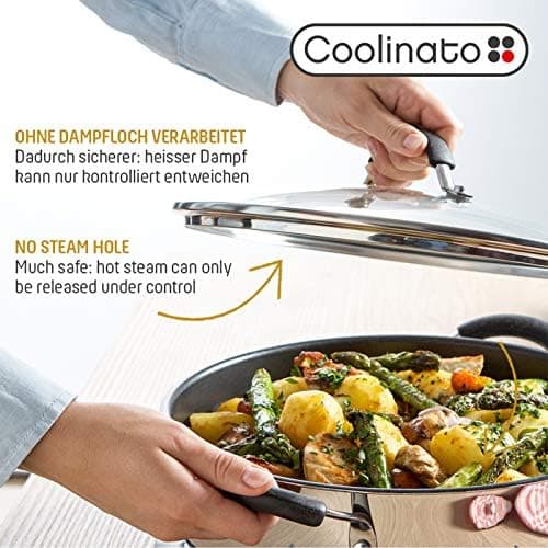 Coolinato Backofenfester Glasdeckel 26cm für Töpfe und Pfannen
| Coolinato Silikongriff Glasdeckel 26cm komplett backof
