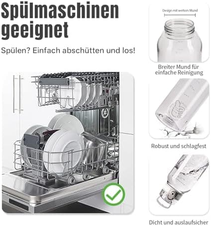 UZSPACE Kinder Trinkflasche 600ml - Sportlich, Auslaufsicher & Spülmaschinenfest zur Schule und Outdoor aktivarten für M