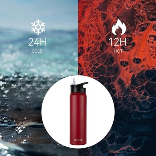 Edelstahl Trinkflasche 1.2L BPAfrei-Thermoskanne-Vakuum Doppelwandisolierung für Sport Campings-Reise-Kohlensäure Geeign