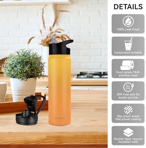 Edelstahl Trinkflasche 1.2L BPAfrei-Thermoskanne-Vakuum Doppelwandisolierung für Sport Campings-Reise-Kohlensäure Geeign