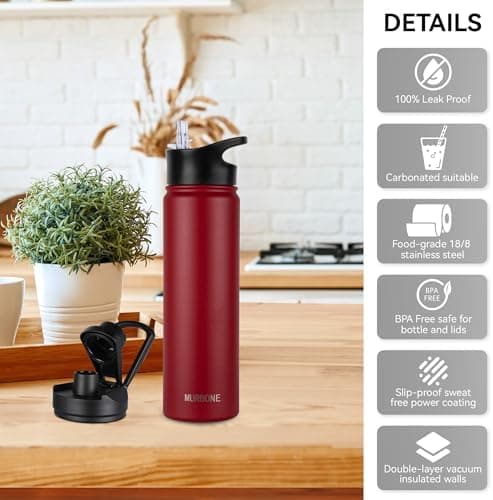 Edelstahl Trinkflasche 1.2L BPAfrei-Thermoskanne-Vakuum Doppelwandisolierung für Sport Campings-Reise-Kohlensäure Geeign