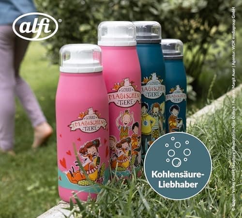 ALFI Kids ISO BOTTLE 350ml - Idas Schule der Magischen Tiere - Isoliertrinkflasche Kinder Edelstahl - hält 12 Stunden he