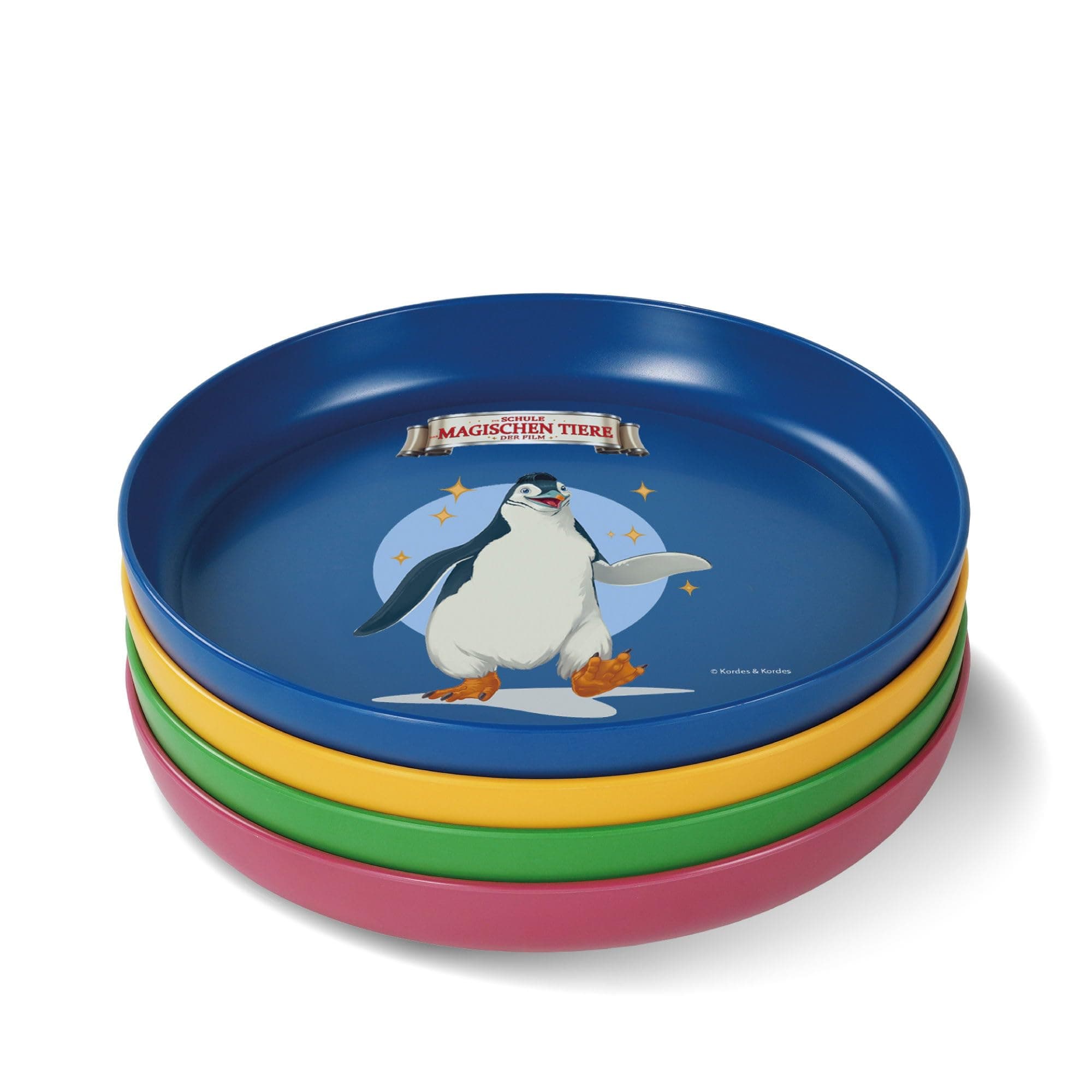 AWAVE Die Schule der Magischen Tiere Kinder Teller Set 4-teilig 18,5 cm rPET Geschirr ohne Melamin für Jüngste Rabe Henr