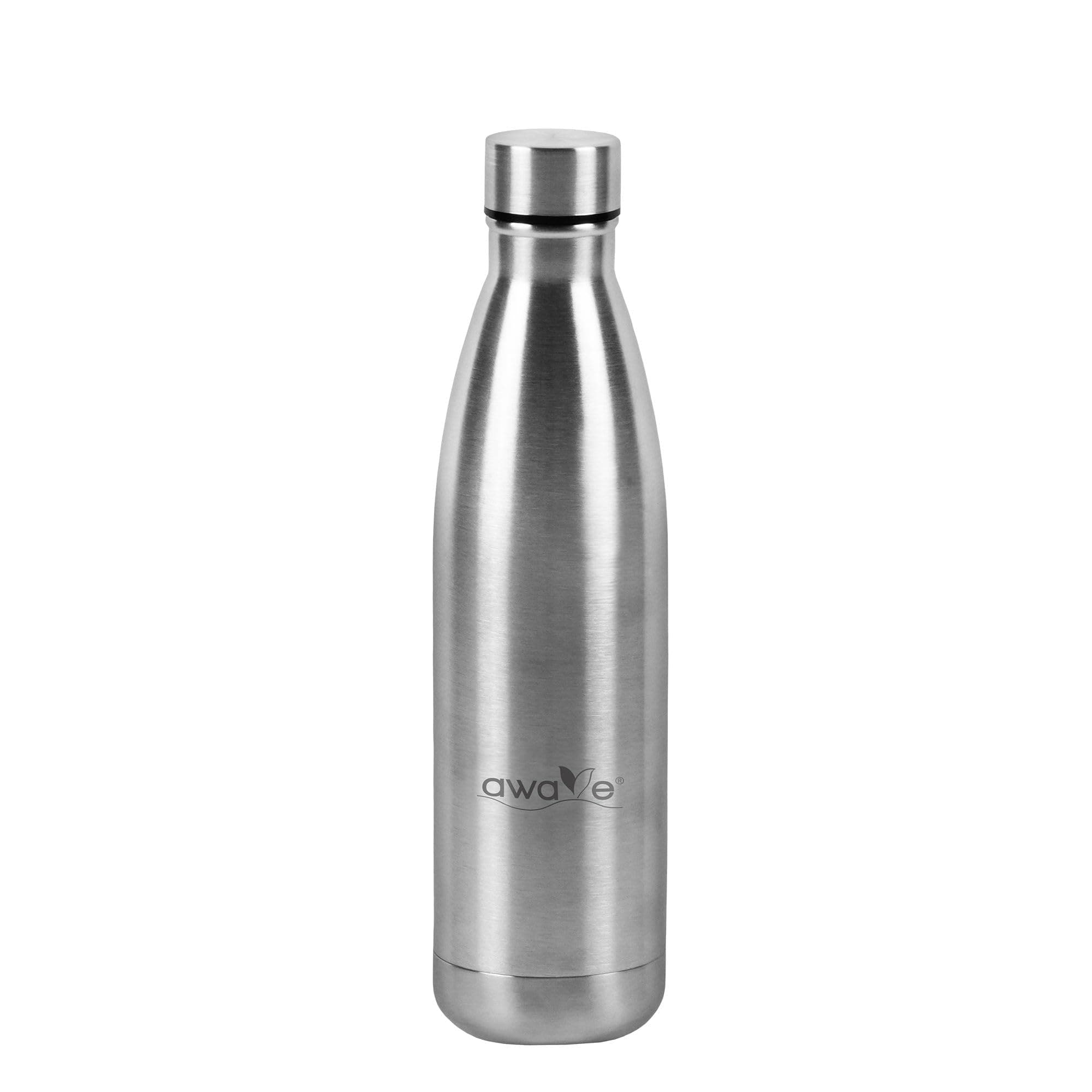 AWAVE Recycelte Edelstahl Trinkflasche 500 ml Doppelwandig Isolierte Thermo Flasche -Auslaufsicher, für Schule und Büro